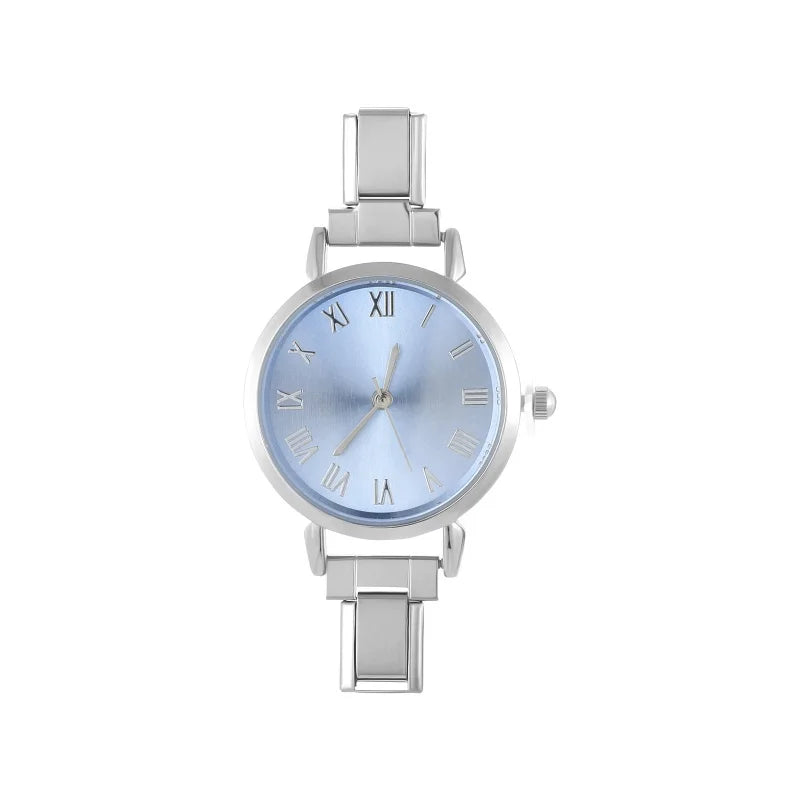 1PC 's Stainless Steel Round Simple Watch Bracelet Bangle for Friend
