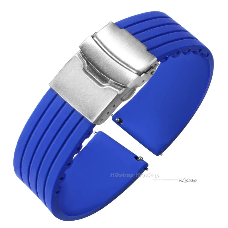 Garmin 18/20/22mm Quick Release Ribbed Silicone Band with Deployment Buckle