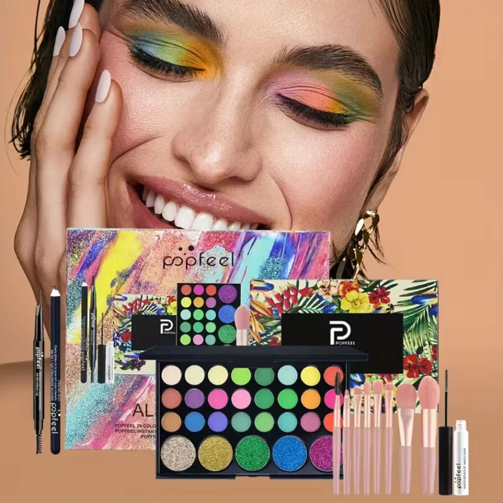 POPFEEL All In One Full Face Makeup Kit With Mascara And Eyeshadow Palette
