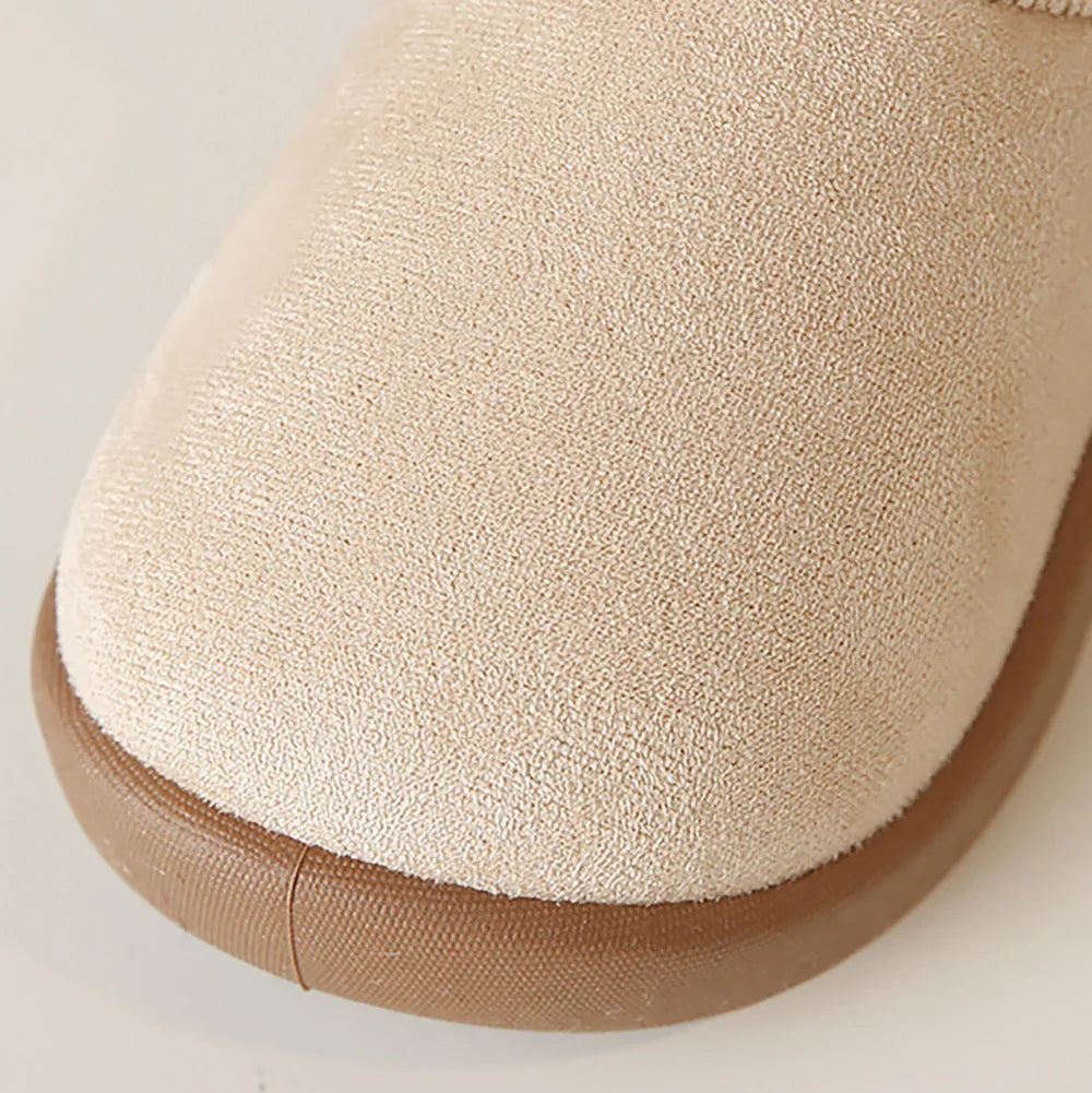 Winter Snow Boots For Children PU Leather Waterproof Kid's Plush Boots Thick Warm Cotton Shoes For Kids Boy's Girl's Warm Boots