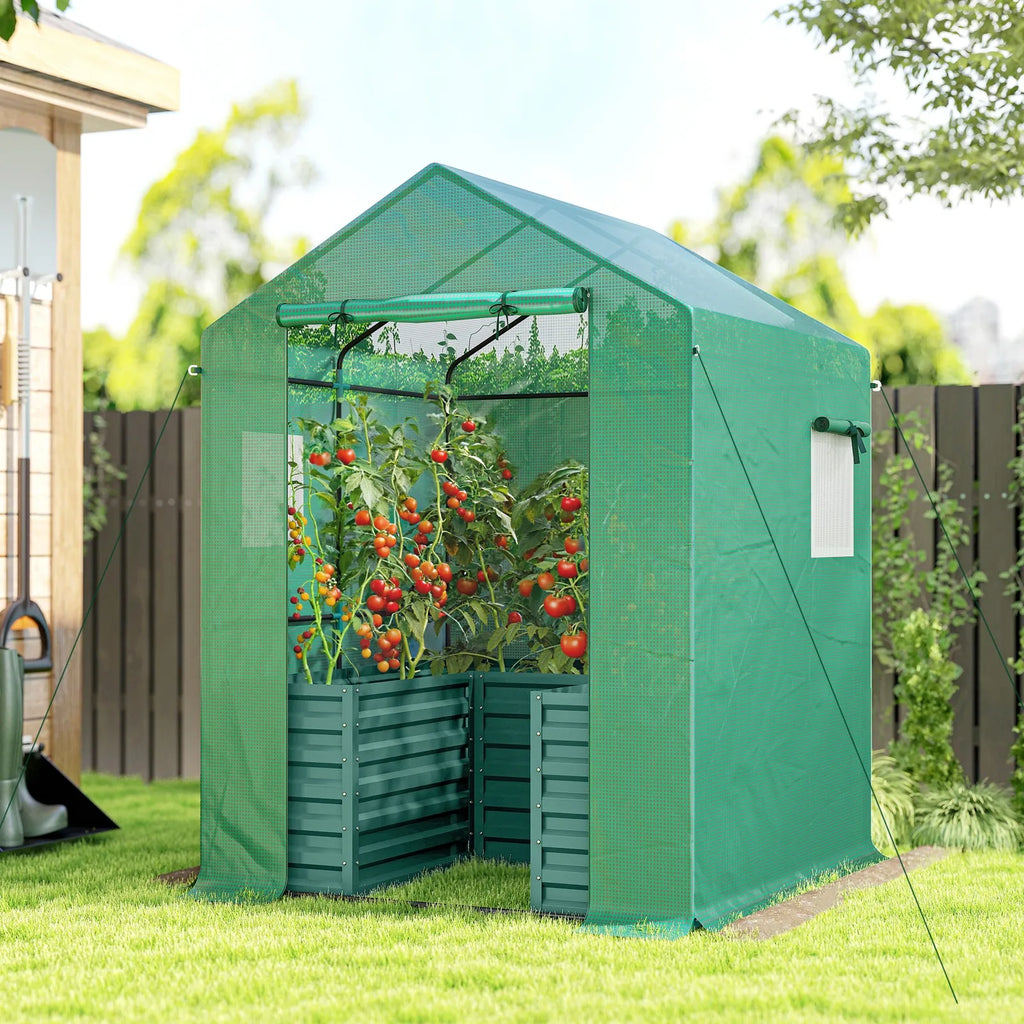 Raised Bed Greenhouse Kit With Galvanized Steel Frame