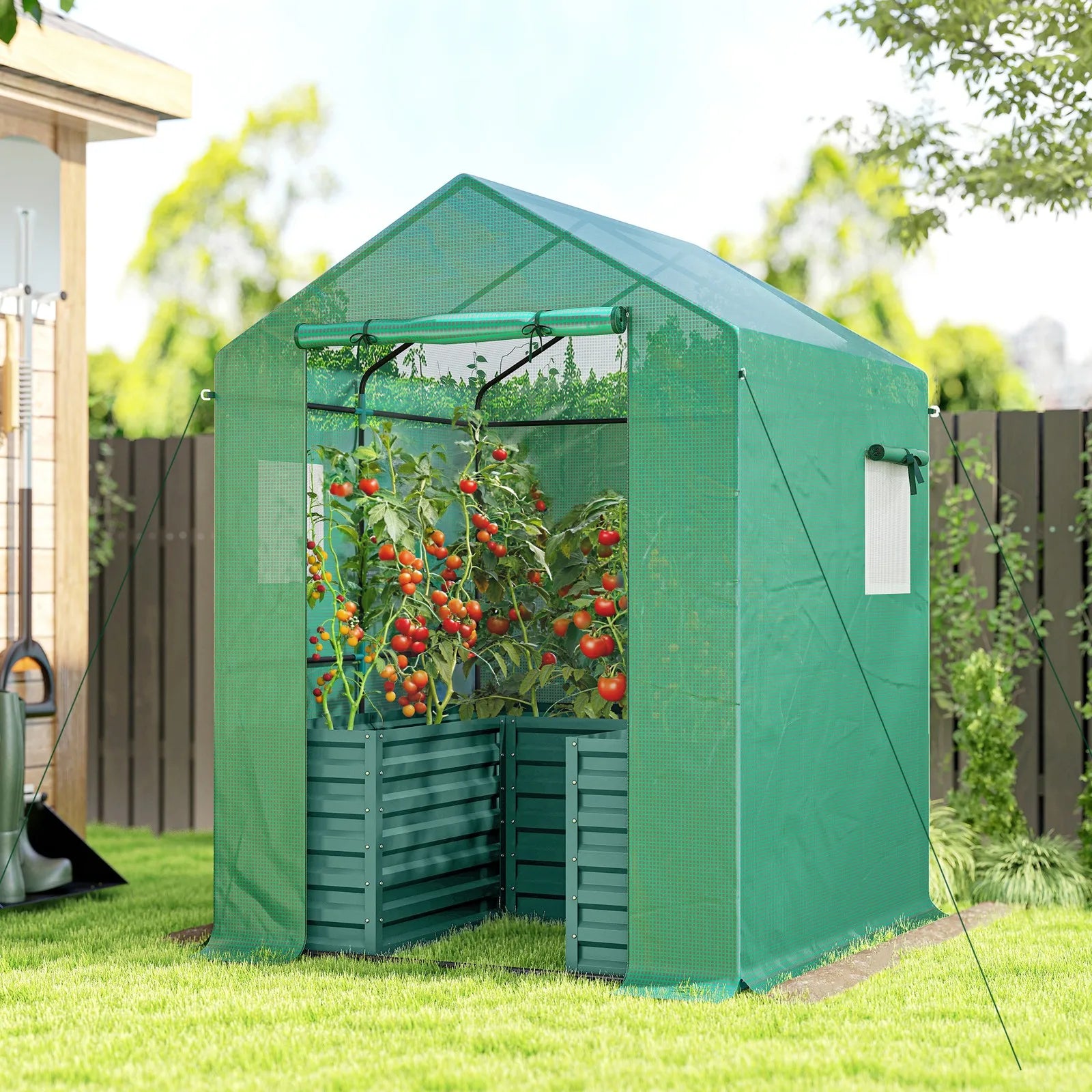 Raised Bed Greenhouse Kit With Galvanized Steel Frame