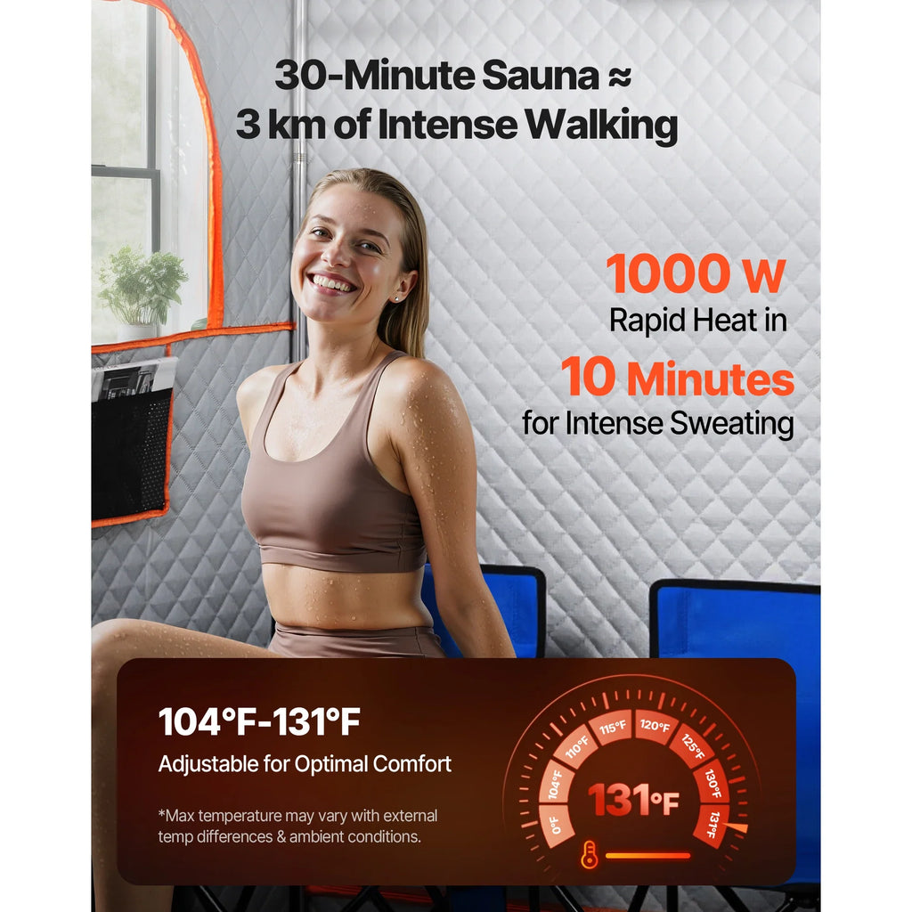 Portable Steam Sauna for Home With Stainless Steel Frame
