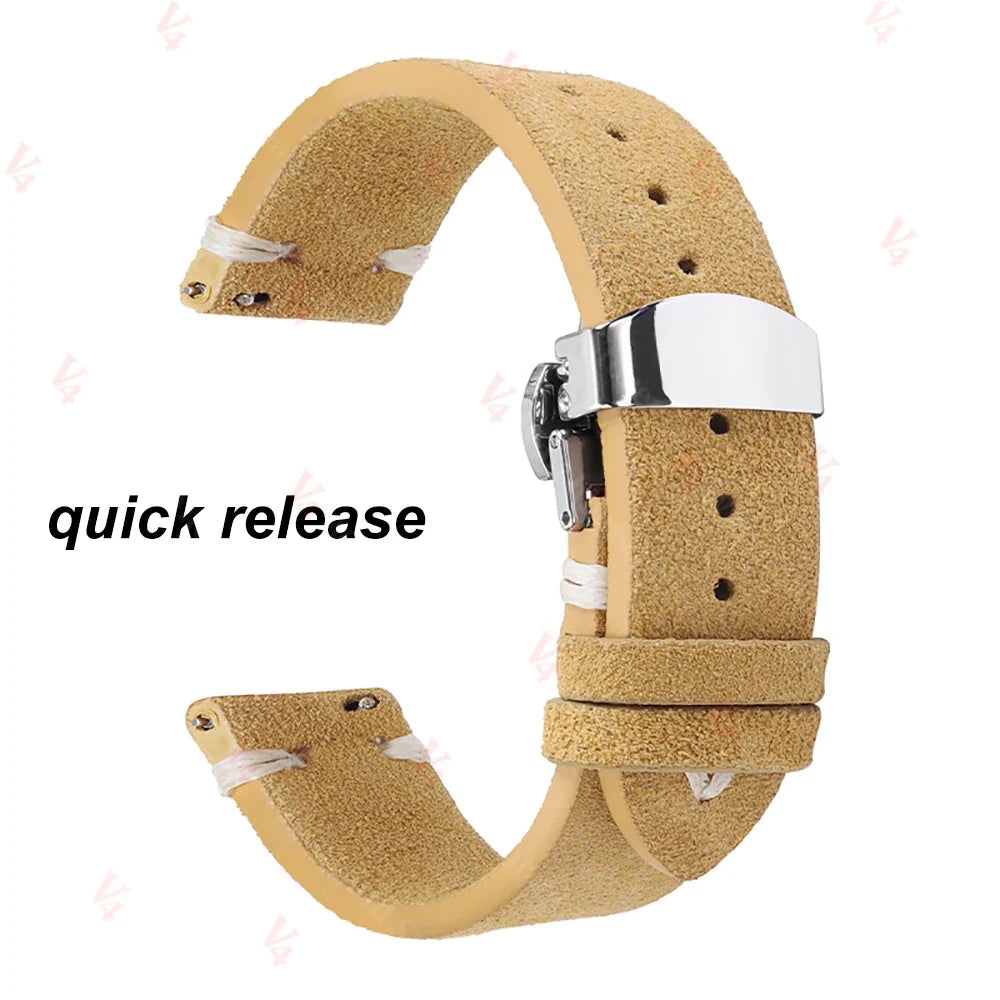 Garmin 18/20/22mm Quick Release Suede Band with Butterfly Clasp