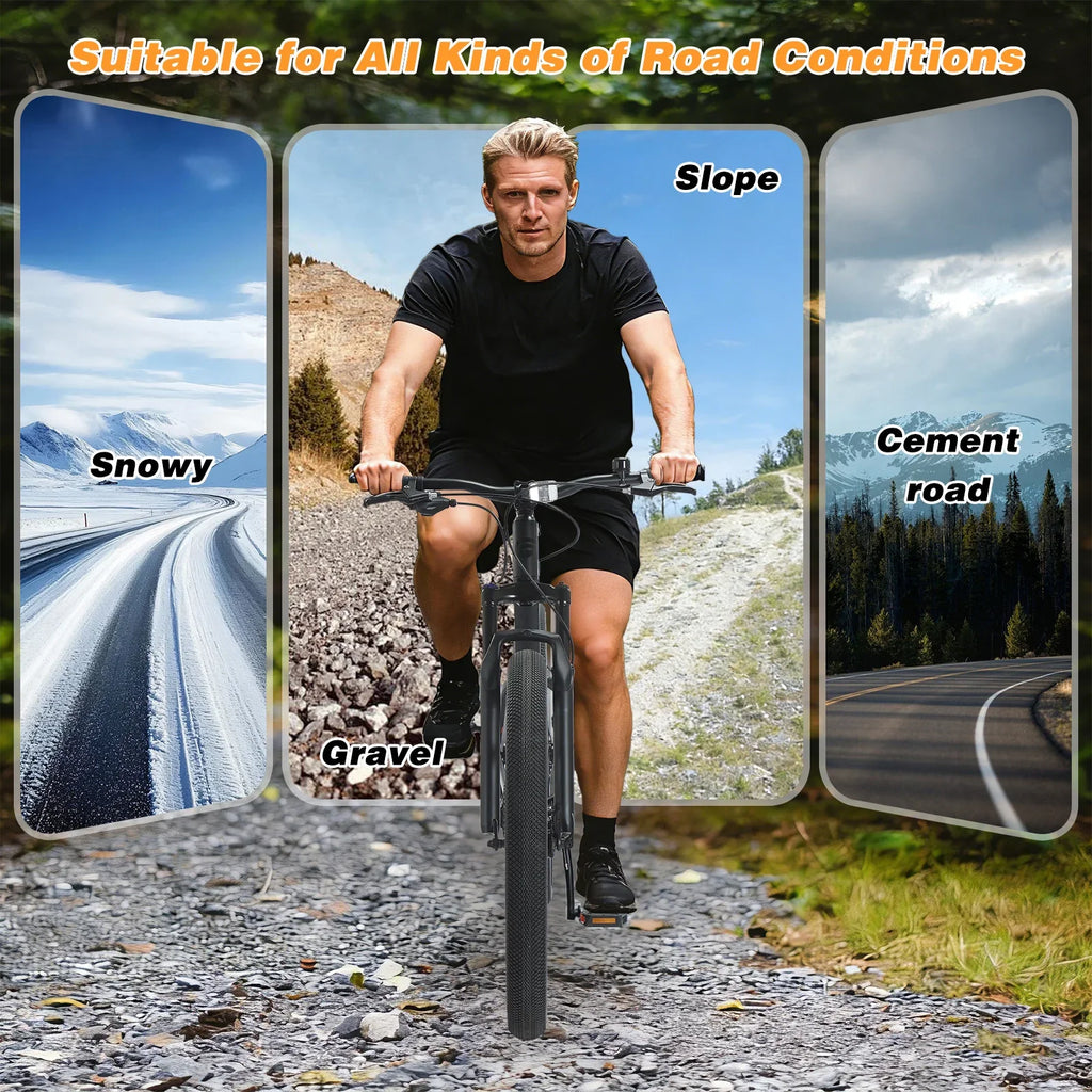 Spatial Fat Tire Mountain Bike 9-Speed Front Suspension Disc Brakes