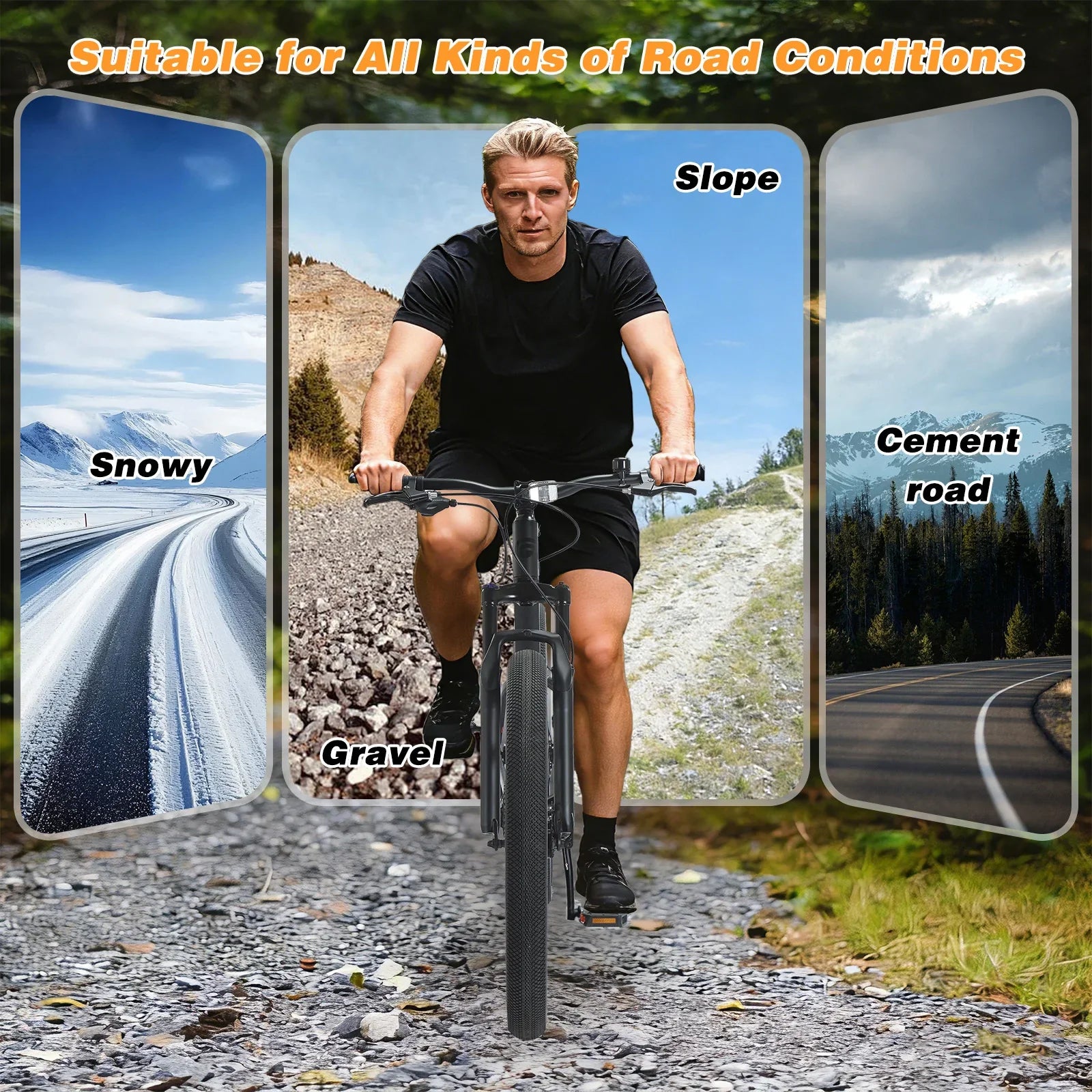 Spatial Fat Tire Mountain Bike 9-Speed Front Suspension Disc Brakes