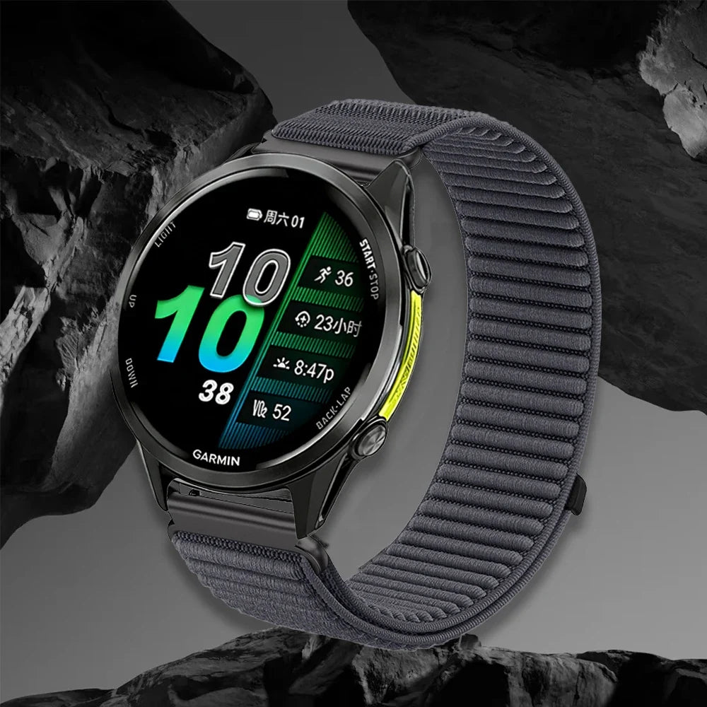 Garmin 18/20/22mm Quick Release Breathable Ribbed Nylon Loop Band