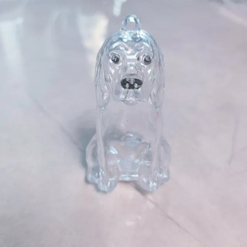 Clear Puppy Hair Memorial Keychain | Pet Fur Keepsake Capsule DIY Pendant