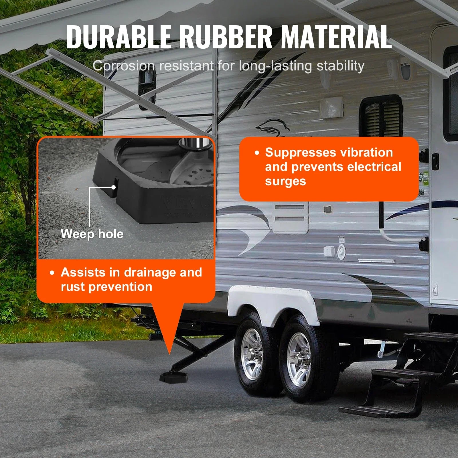 SucceBuy RV Leveling Pads Round Landing Feet Jack Stabilizers Rubber