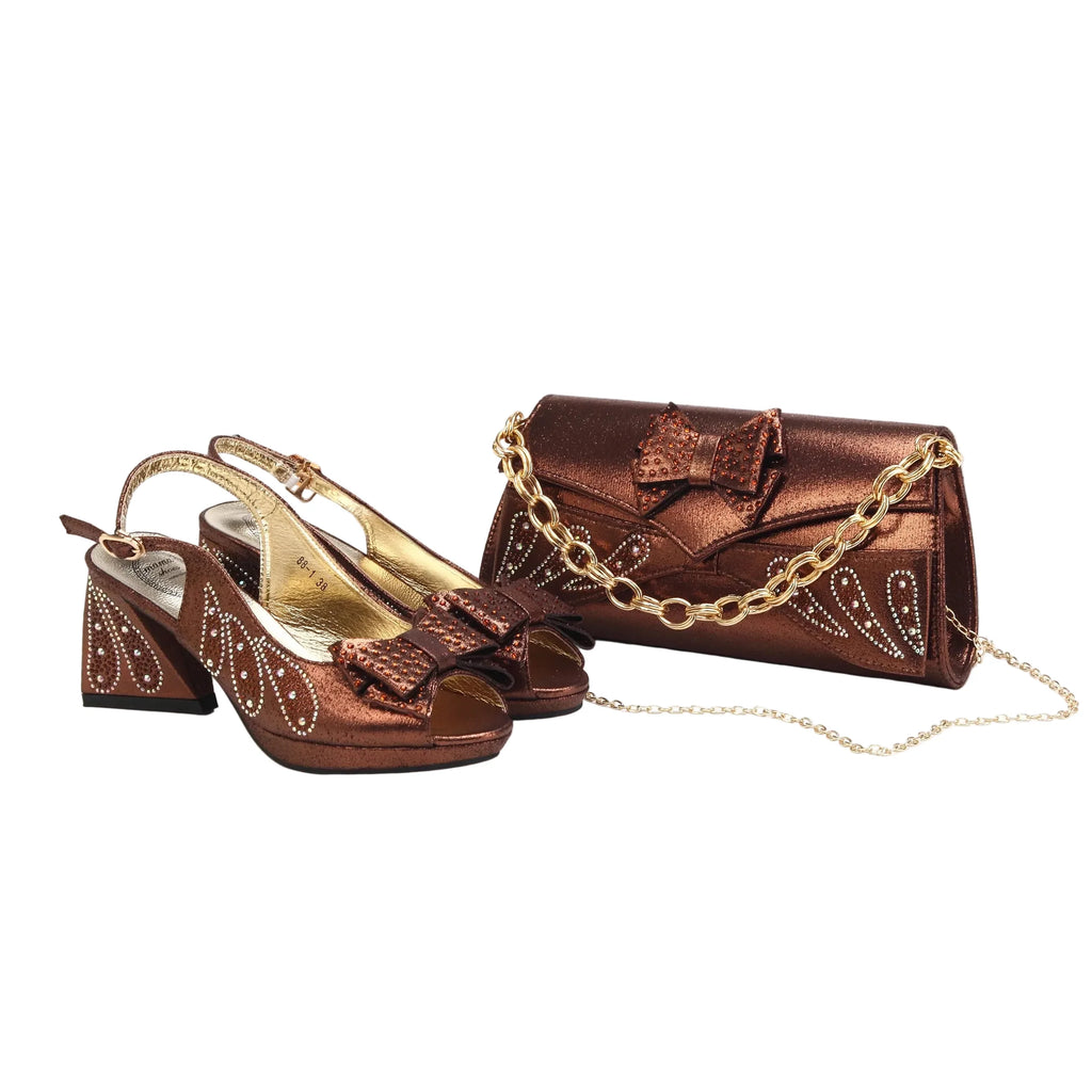 Women's Shoes and Bag Set Peep Toe EDN101