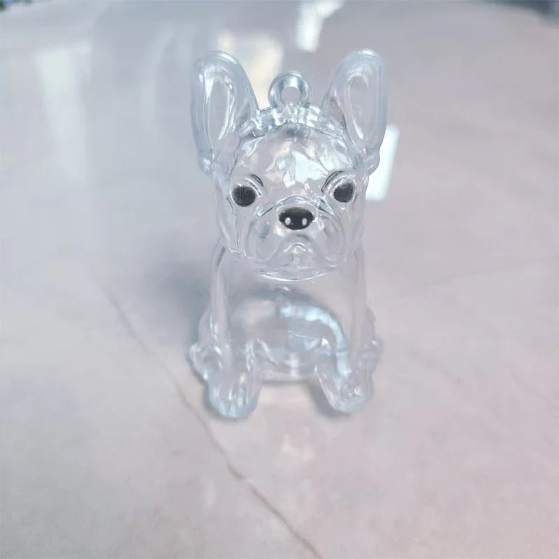Clear Puppy Hair Memorial Keychain | Pet Fur Keepsake Capsule DIY Pendant