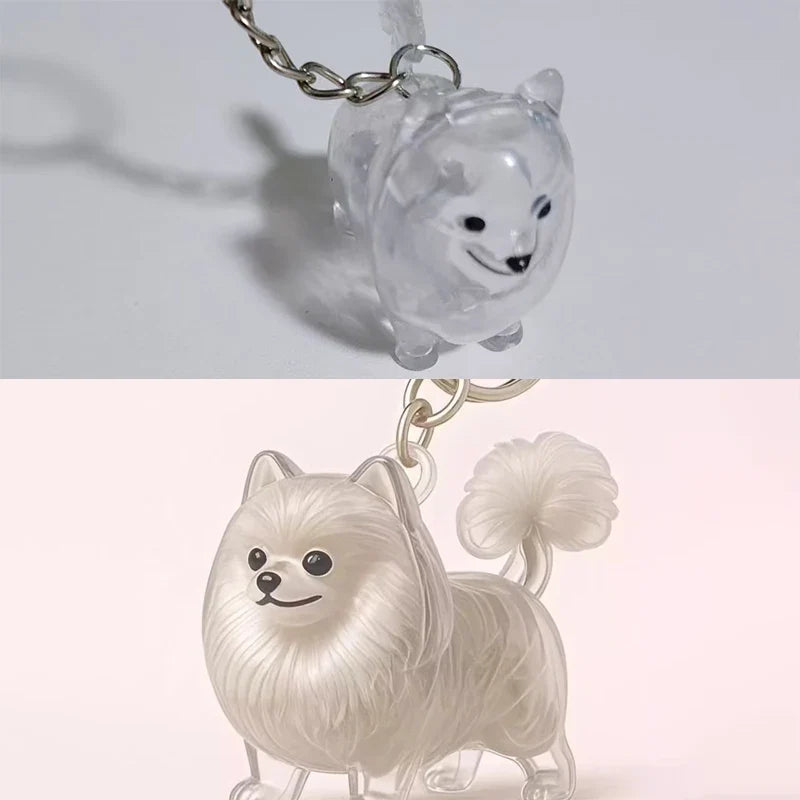 Clear Puppy Hair Memorial Keepsake Capsule | Pet Fur Container DIY Pendant Keychain
