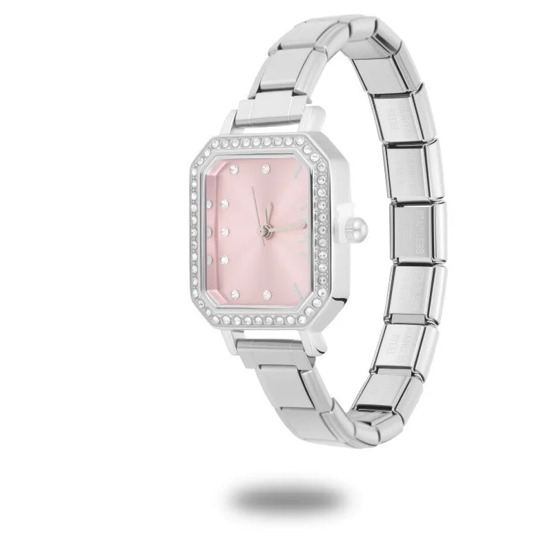 1PC 's Stainless Steel Round Simple Watch Bracelet Bangle for Friend