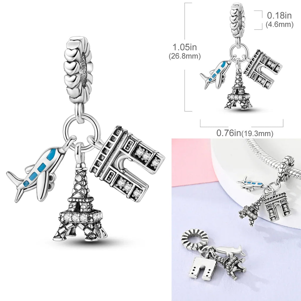 Charms Bead 925 Sterling Silver Pink Butterfly Luminous Firefly Dangle