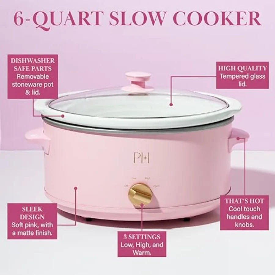 Manual Slow Cooker With Stoneware Insert And Three Settings