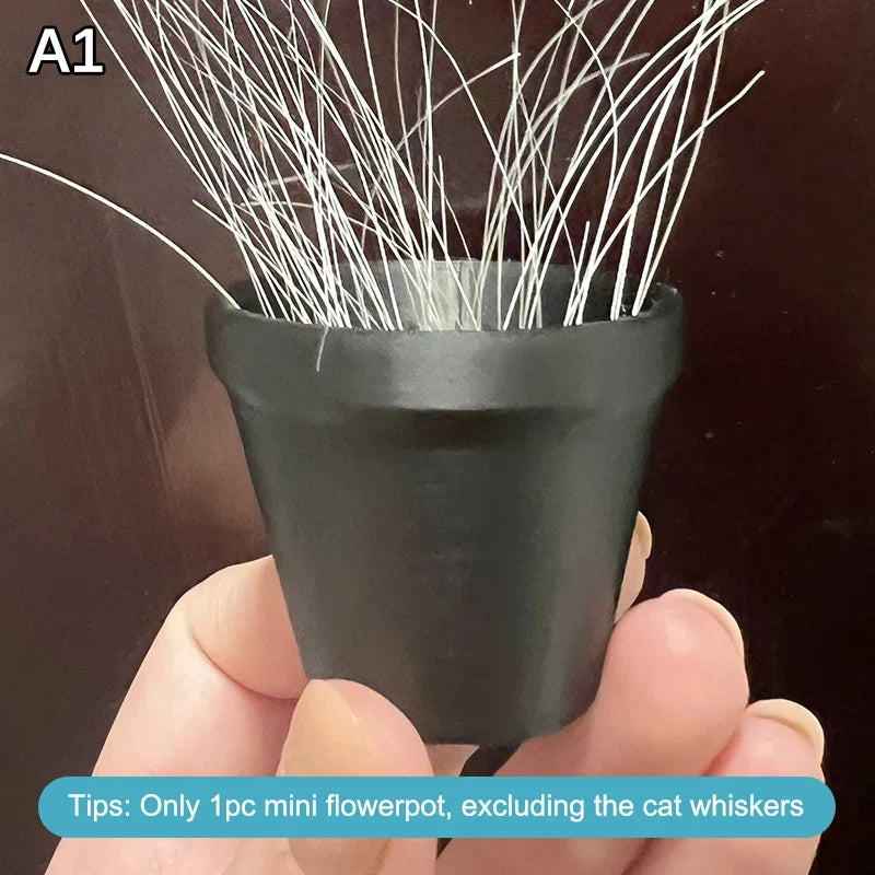 Mini Flower Pot Cat Whisker Holder | Pet Fur Collector Desktop Keepsake