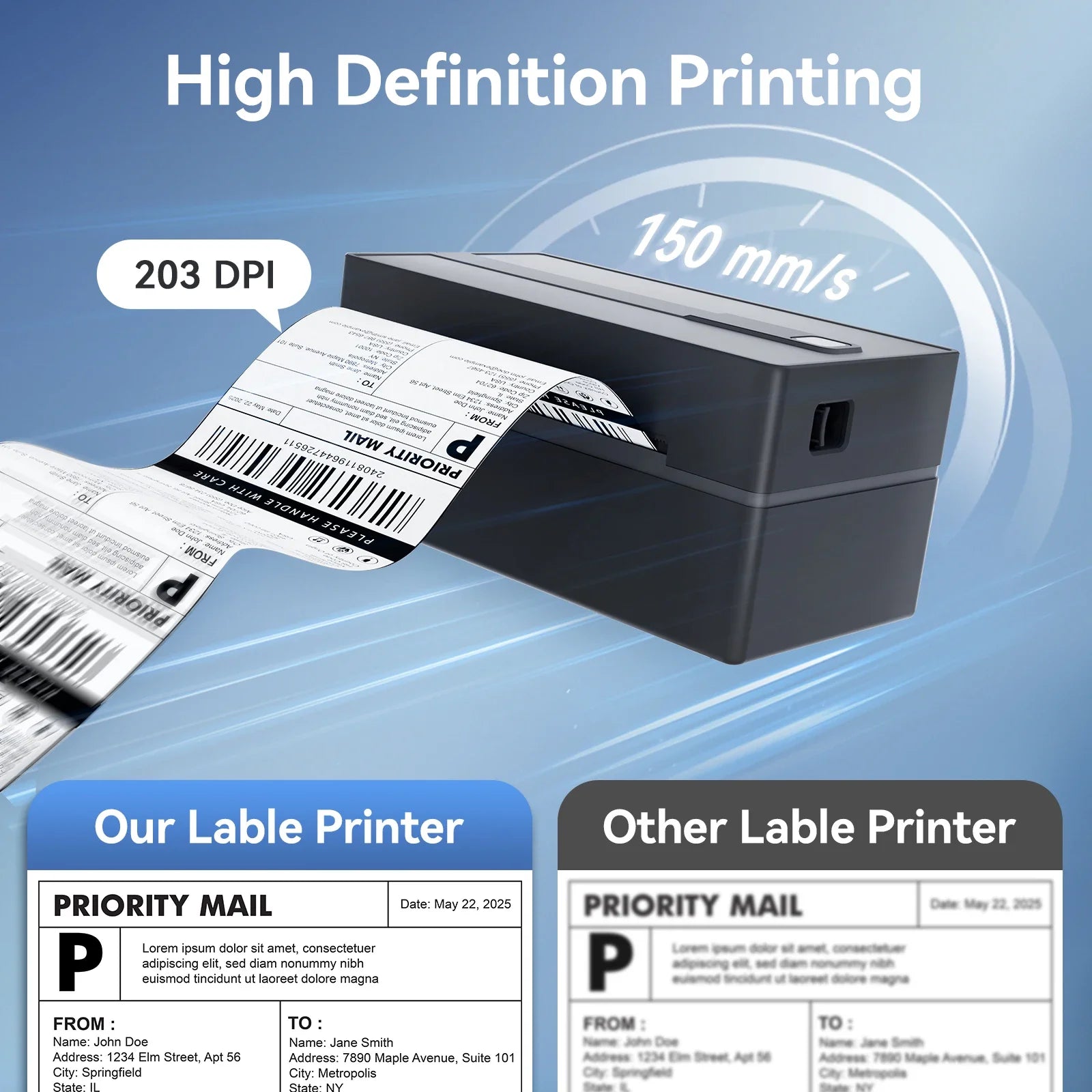 TakeYou Thermal Label Printer Portable No Ink USB Bluetooth 203DPI