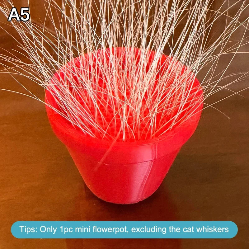 Cat Whisker and Fur Collector | Mini Flower Pot Desktop Keepsake