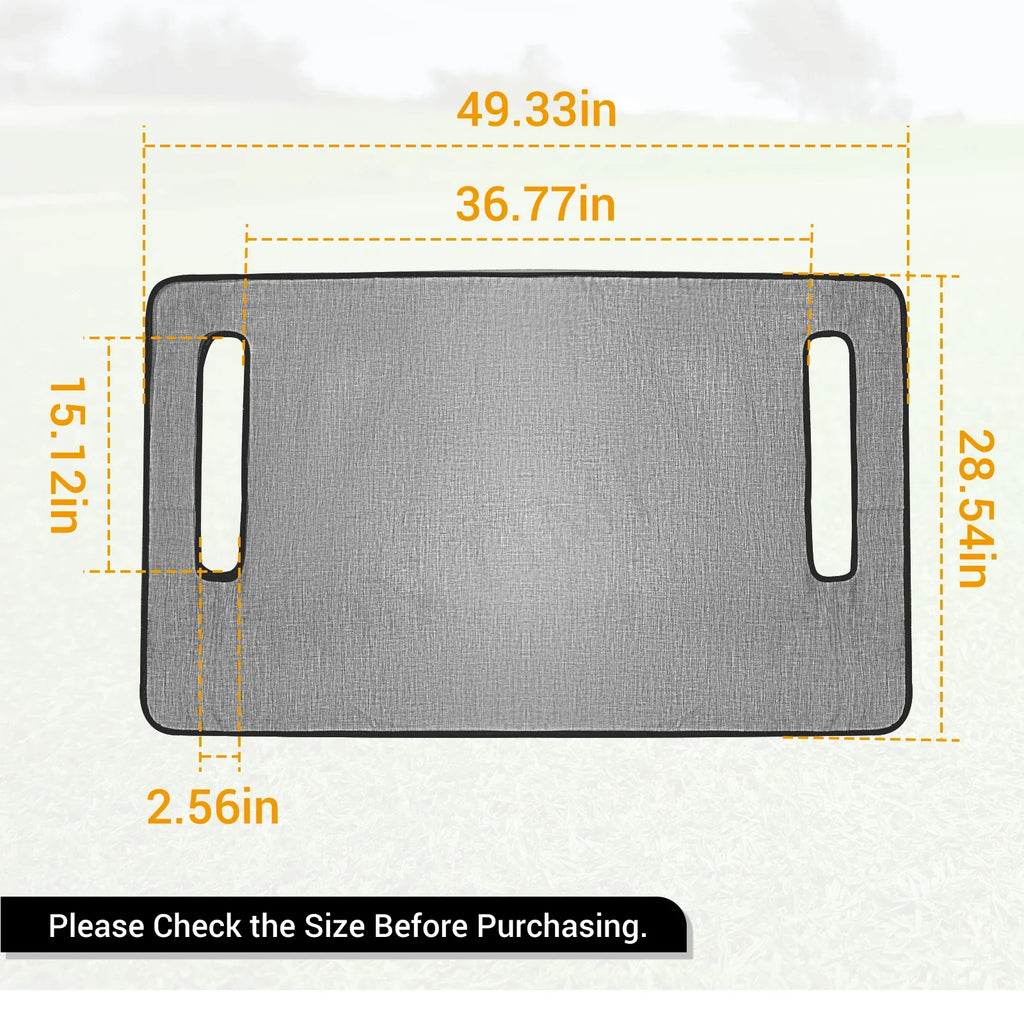 Golf Cart Seat Blanket Cover, Soft Cationic Fabric, Dark Grey