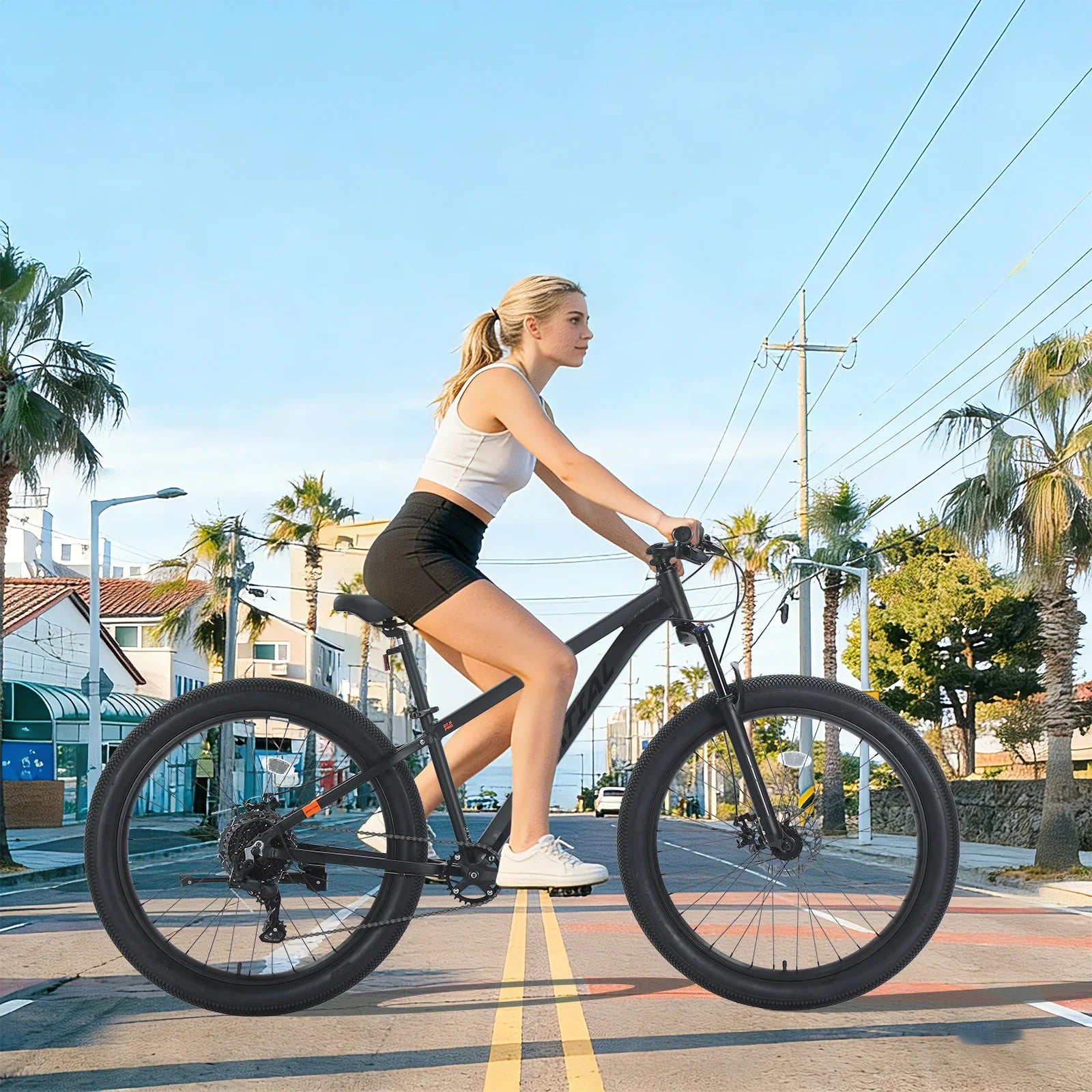 Spatial Fat Tire Mountain Bike 9-Speed Front Suspension Disc Brakes