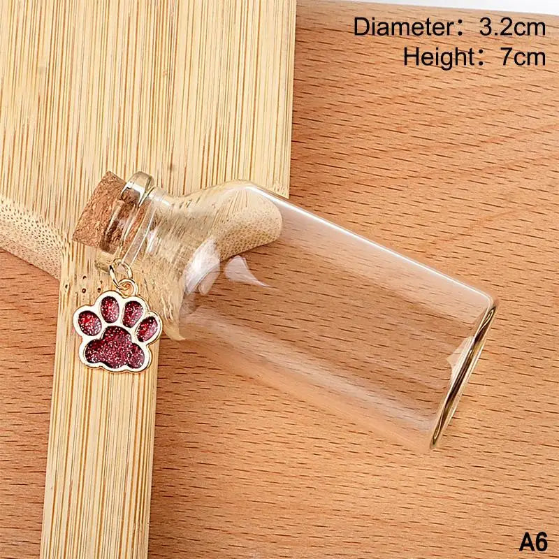 Pet Fur Memorial Glass Bottle | Cat Whiskers Storage Bottle With Cork Stopper