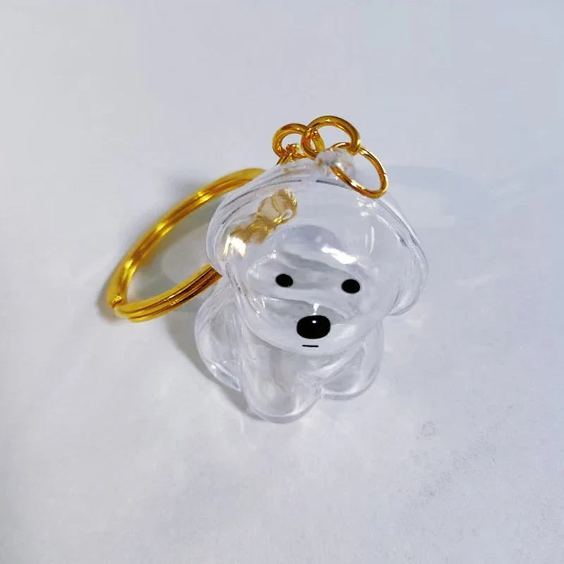 Clear Puppy Hair Memorial Keepsake Capsule | Pet Fur Container DIY Pendant Keychain
