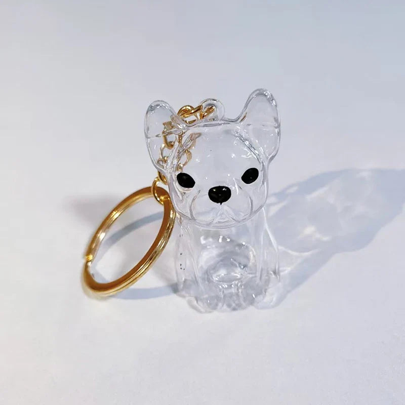 Clear Puppy Hair Memorial Keychain | Pet Fur Keepsake Capsule DIY Pendant