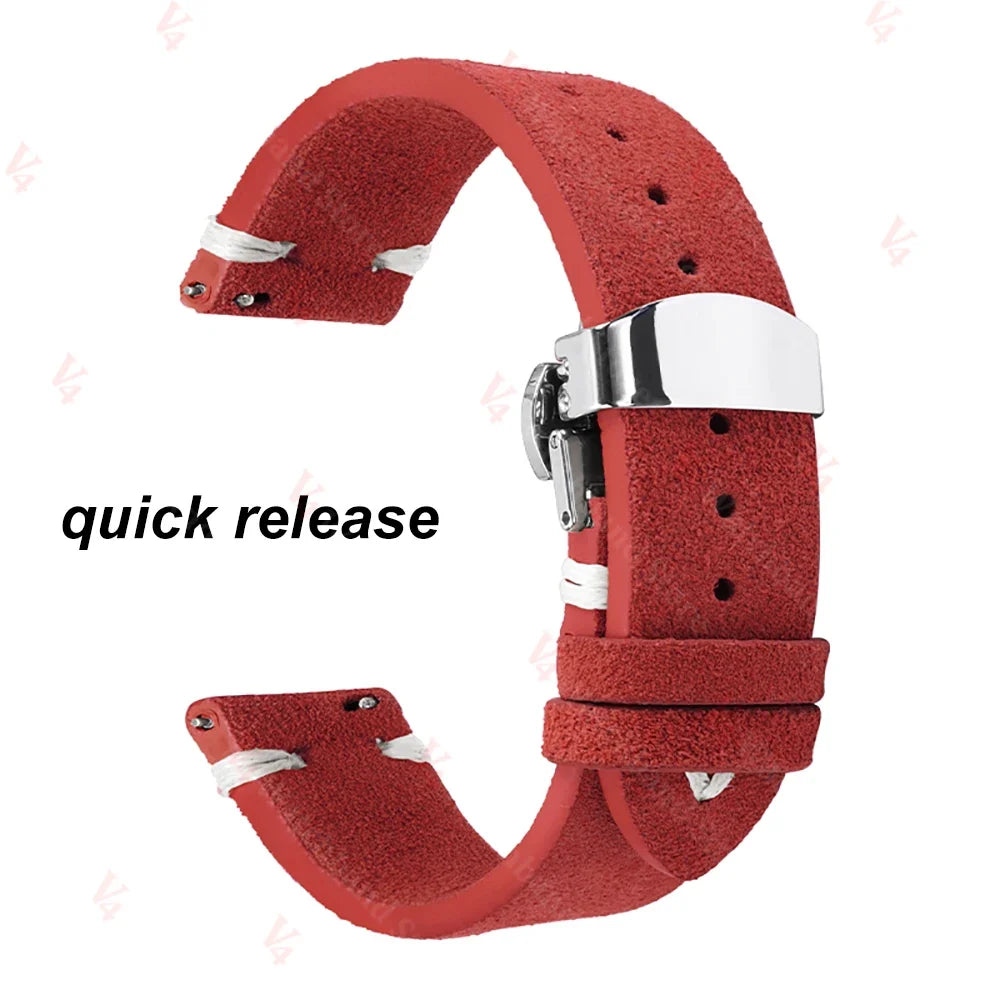 Garmin 18/20/22mm Quick Release Suede Band with Butterfly Clasp