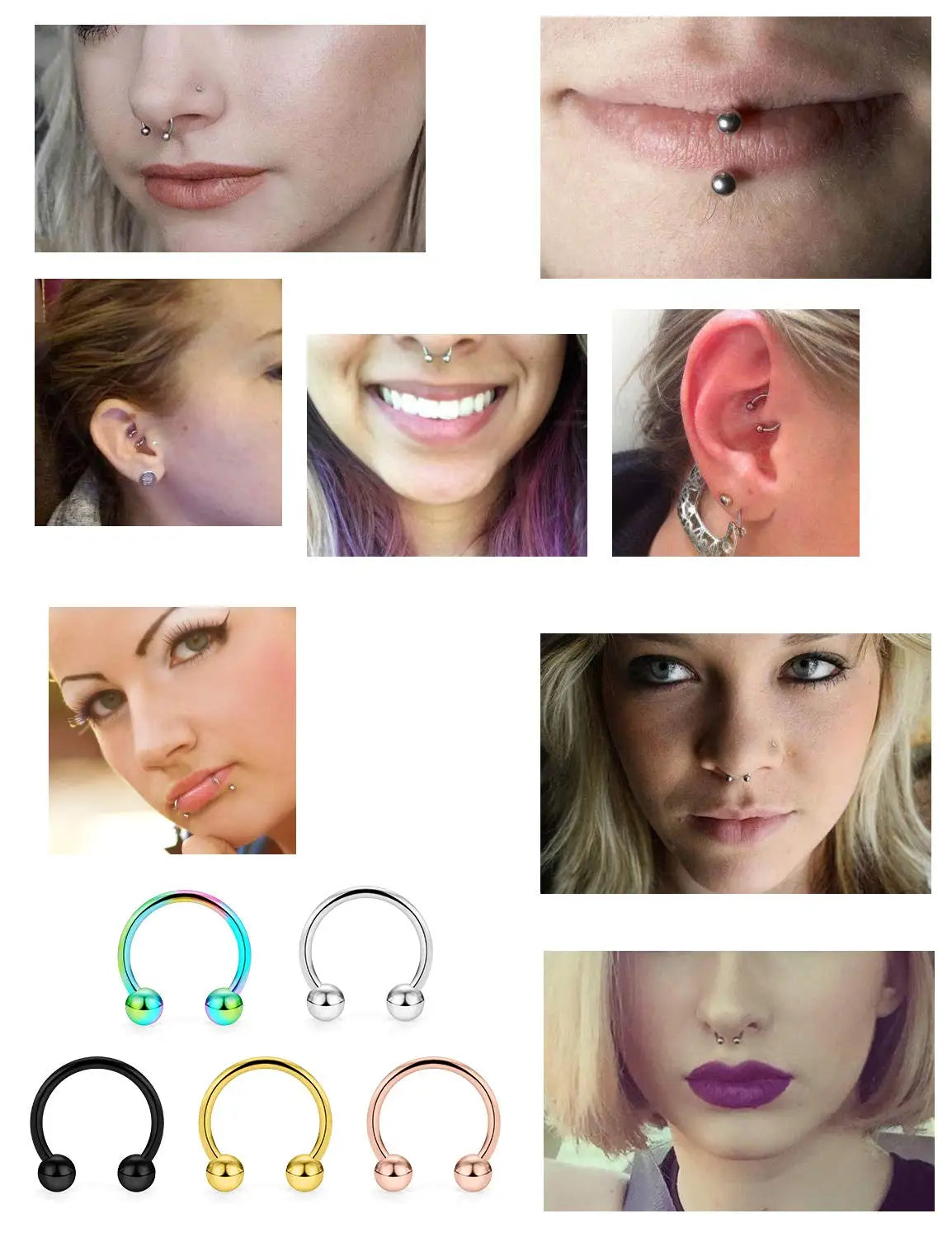 31 Styles 16G Surgical Steel 1 Pcs Nose Septum Rings Piercing Jewelry