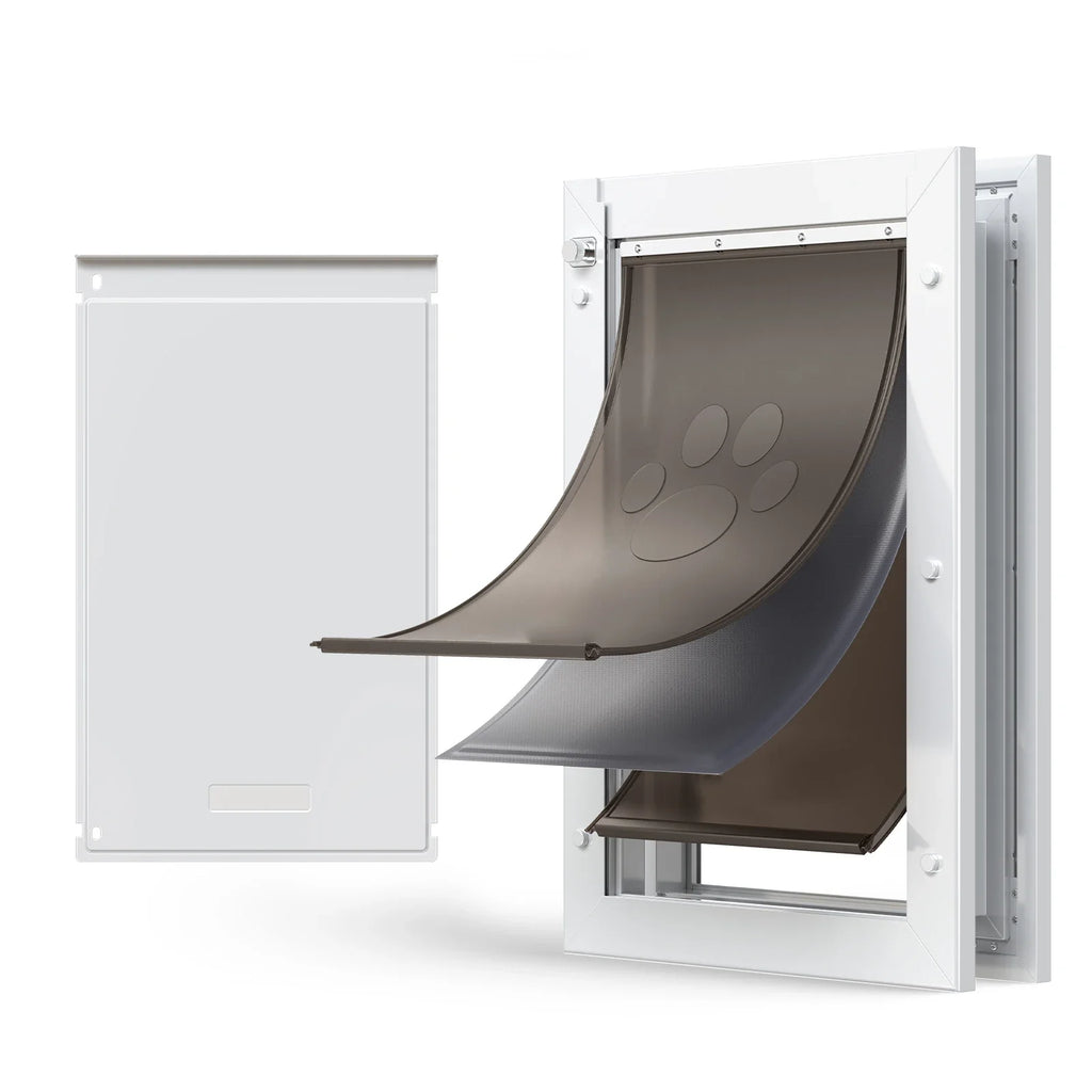 SucceBuy Pet Door With Magnetic Flaps And Metal Frame