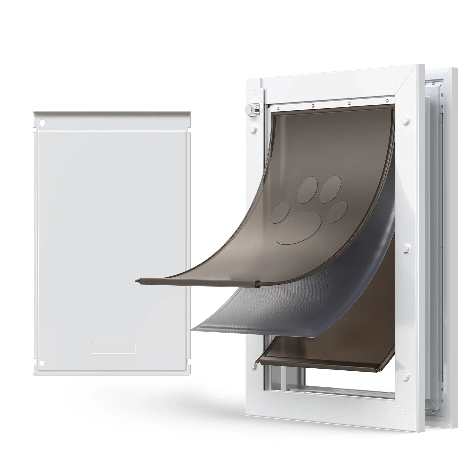 SucceBuy Pet Door With Magnetic Flaps And Metal Frame