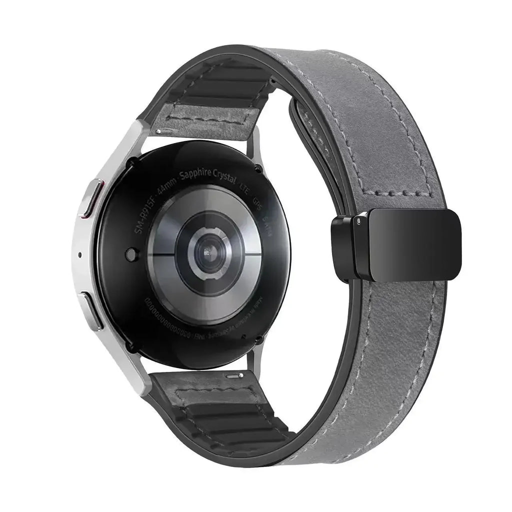 Garmin 18/20/22mm Quick Release Leather and Silicone Magnetic Band