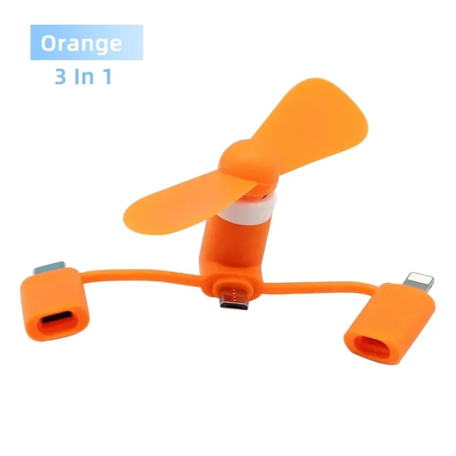 USB Phone Cooler | 3 in 1 Mini Fan for iPhone and Samsung