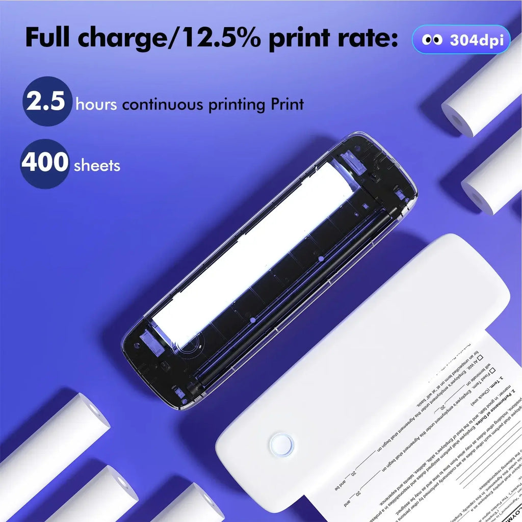 Portable Thermal Transfer Printer Wireless&USB Connect with Mobile Computer 56mm/77mm/107mm/210mm/216mm