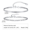 1/2/3pcs Chain Bracelet for, Stainless Steel Twisted Rope Cuban Chain