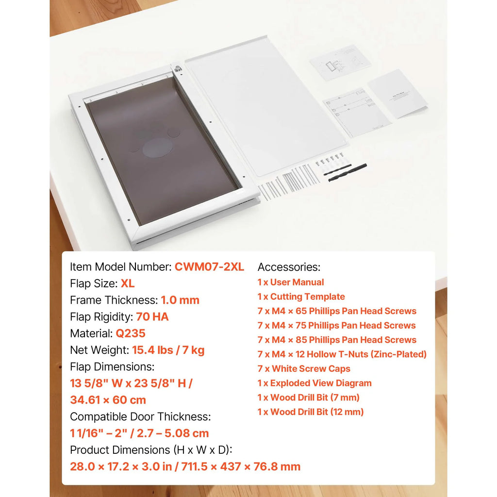 SucceBuy Pet Door With Magnetic Flaps And Metal Frame