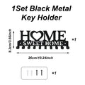 Metal Wall Mount Key Holder With Ten Hooks Design Style
