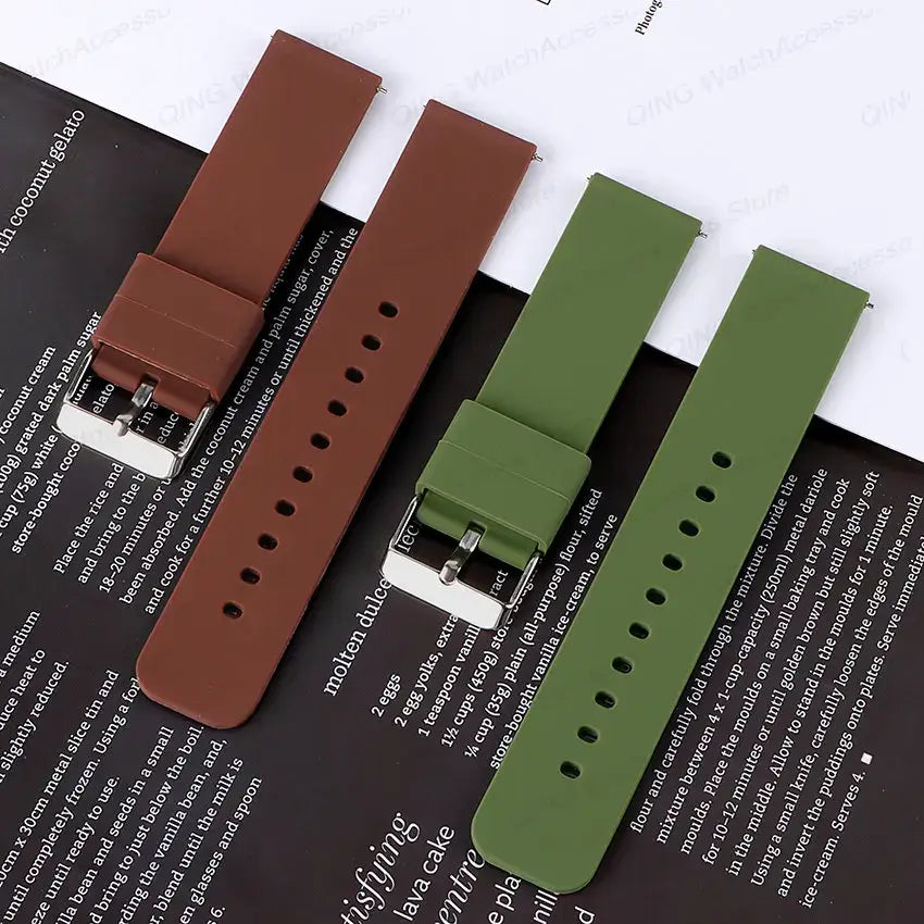 Garmin 18/20/22mm Quick Release Smooth Silicone Band with Pin Buckle