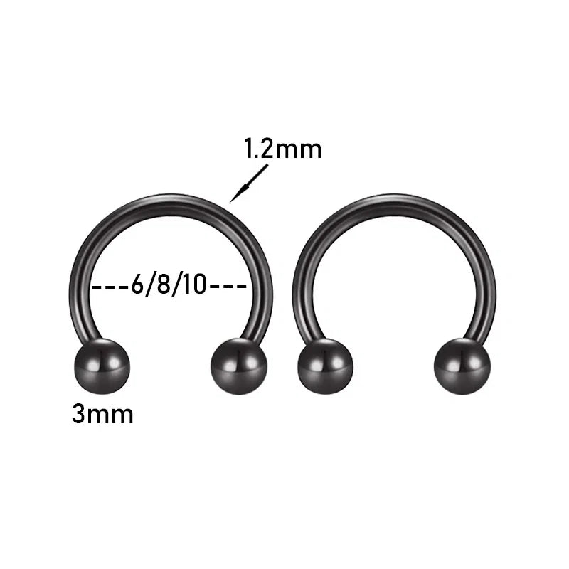 2pcs Stainless Steel Crystal CZ Tragus Piercing Helix Studs Earrings