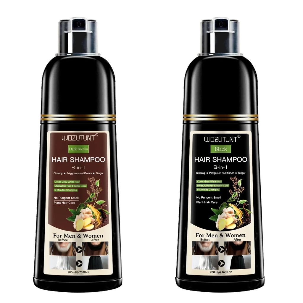 3 In 1 Dye Shampoo Instant Gray White Hair Coverage Hair Color Shampoo 5 Minutes Change Long Lasting Natural Colored Easy To Use