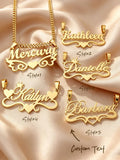 Personalized custom name jewelry necklace, featuring 5 different styles, crafted from 18k gold stainless steel, perfect for ever