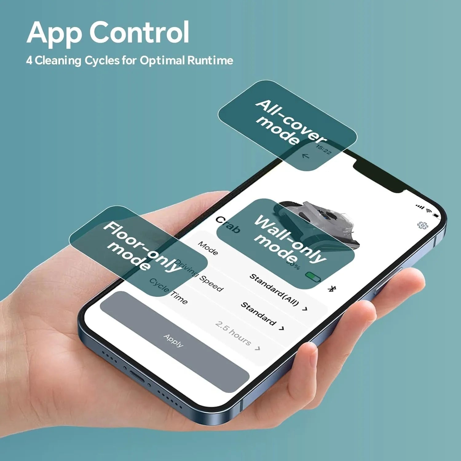 Smart Navigation Pool Cleaner Wall and Waterline Cleaning Vacuum APP Control