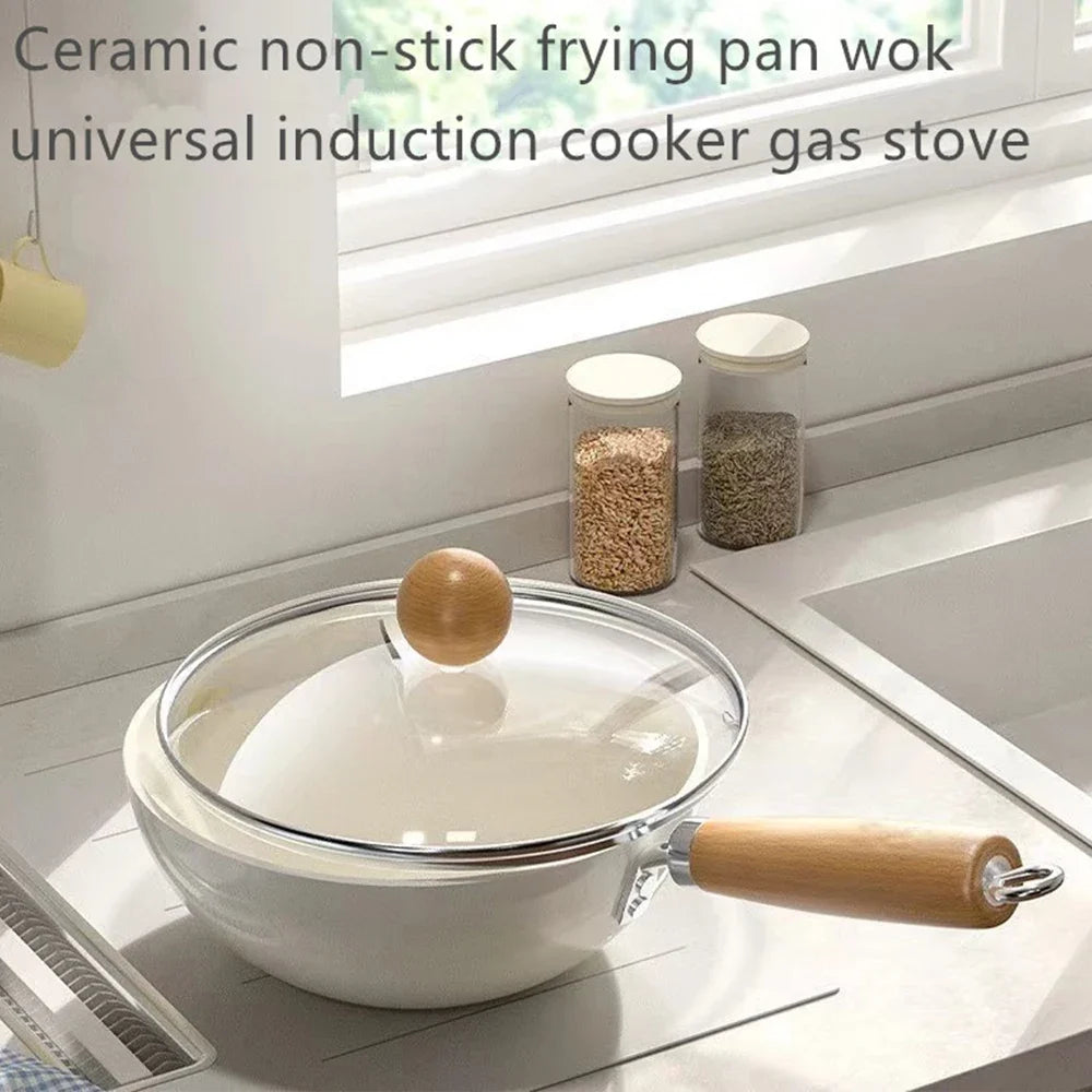 Mini Ceramic Non-Stick Frying Pan Wok Home Egg Steak Skillet Pancake Fried Induction Cooker Gas Stove Saucepan Kitchen Cookware