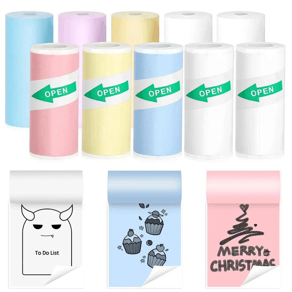 Mini Portable Printer Thermal Paper HD 57*25mm Universal Self-adhesive Roll Paper Label Sticker For Phone Printing Picture Photo