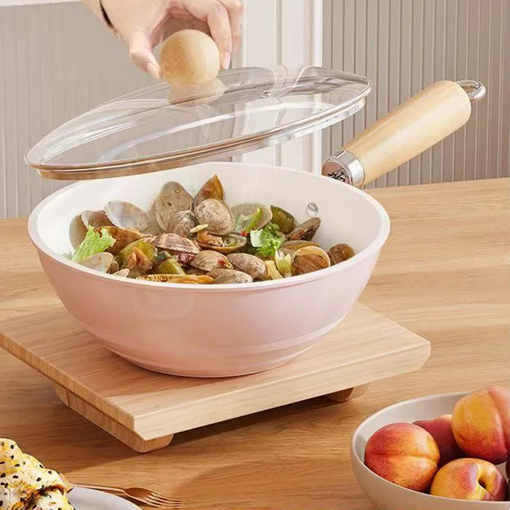 Mini Ceramic Non-Stick Frying Pan Wok Home Egg Steak Skillet Pancake Fried Induction Cooker Gas Stove Saucepan Kitchen Cookware