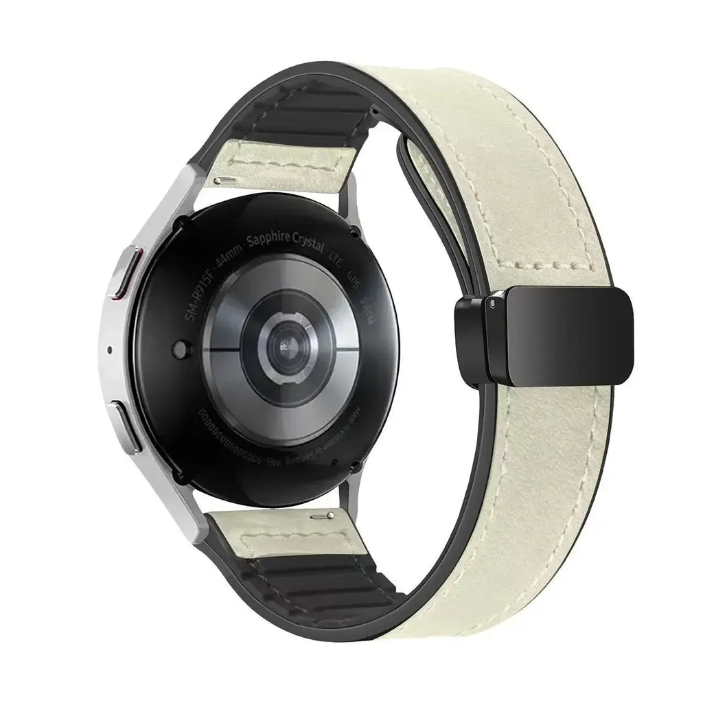 Garmin 18/20/22mm Quick Release Leather and Silicone Magnetic Band