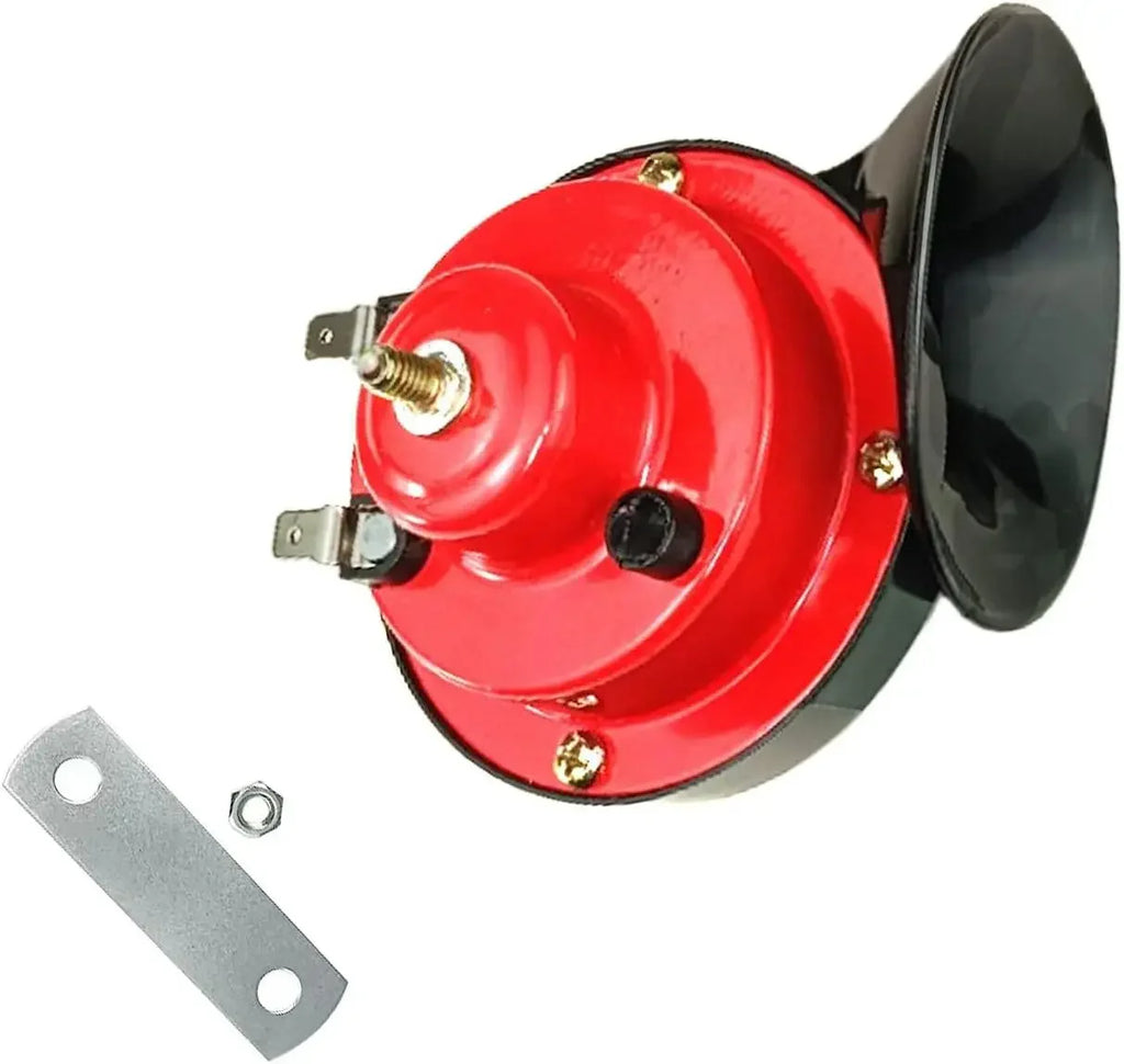 Loud 12V Snail Horn for Golf Carts, Red or Black, Single or Pair