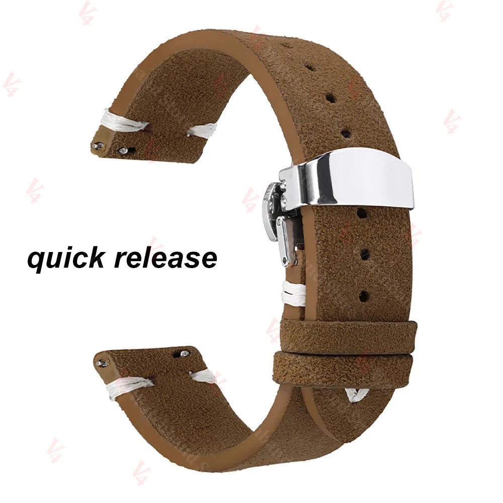 Garmin 18/20/22mm Quick Release Suede Band with Butterfly Clasp