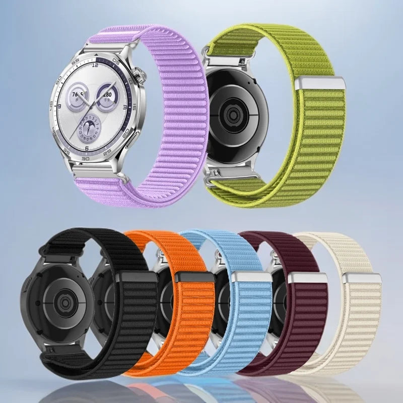Garmin 18/20/22mm Quick Release Woven Nylon Hook-and-Loop Band with Metal Ring