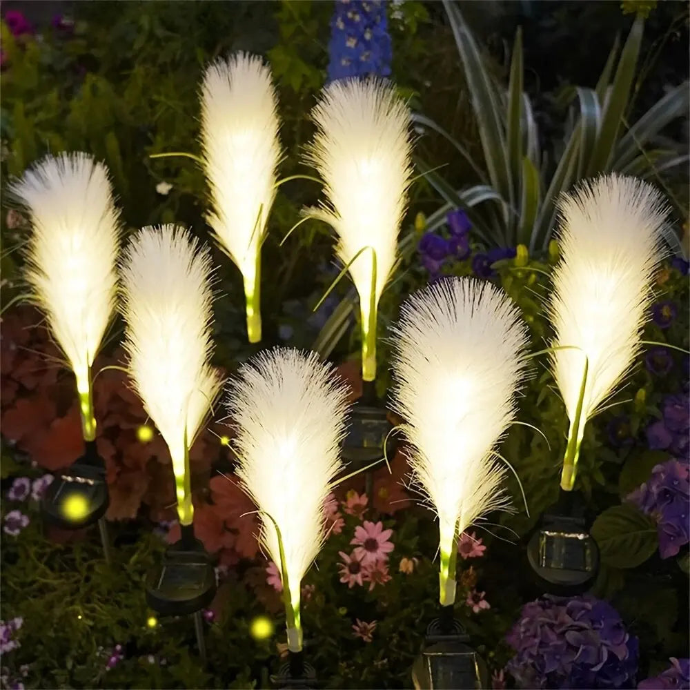 1PC LED Solar Powered Reed Lawn Lamp Outdoor Garden Stake Light,Ideal Decoration Landscape Lighting For Garden,Lawn,Yard,Pathway
